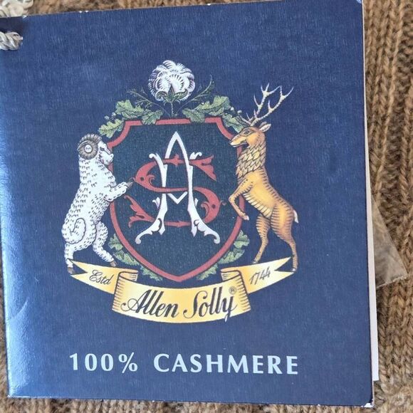 NWT Allen Solly Womens Cashmere Cable Knit Tan Preppy Pullover Sweater Size Medi - Picture 8 of 12